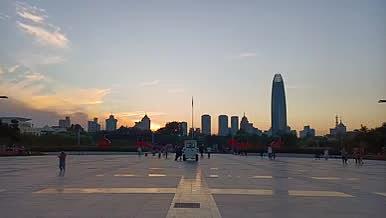 济南泉城广场日落延时素材视频的预览图